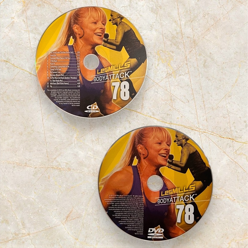 Les Mills BODYATTACK 78 CD, DVD, & Choreography Booklet